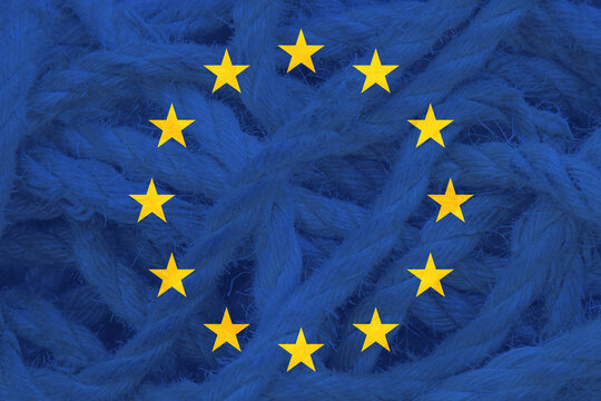Europa - Tauziehen - Verbindungen - Flagge - Seile 