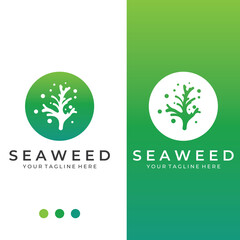 Seaweed logo with template illustration vector design.