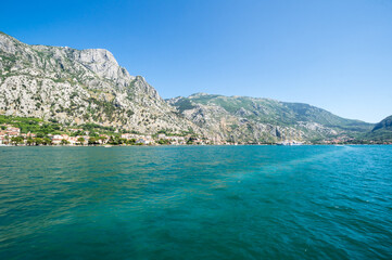 Obraz premium Panorama of the Bay of Kotor and the town Kotor