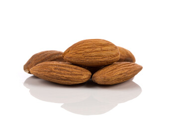Almonds on a white background