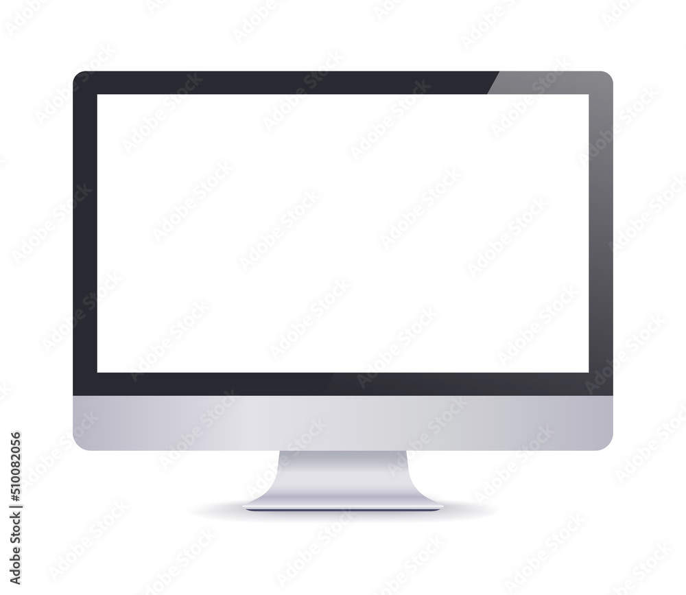 Poster computer screen display isolated on white background. mockup for design. vector illustration..