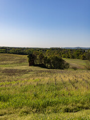 old stone wall in the field