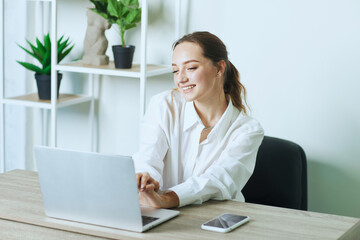 girl holding online meeting or class in online school