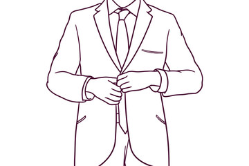 hand drawn businessman dressing up illustration
