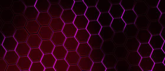 Obraz premium pink illustration honeycomb technology