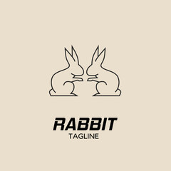 Logo of two rabbits facing each other