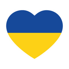 Ukraine calligraphy hand lettering with Ukrainian flag in shape of heart. Vector template for typography poster, banner, greeting card, flyer, etc.