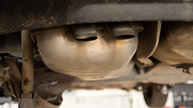 Old car Exhaust System, gasoline engine