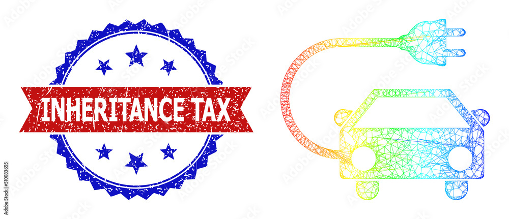Aufkleber network electric car framework icon with spectrum gradient, and bicolor textured inheritance tax sea