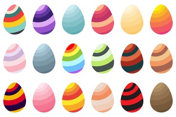 Easter eggs fantasy set. Vector illustration.