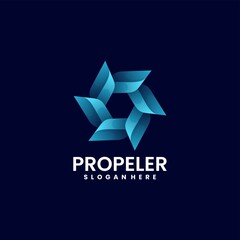 Obraz premium Vector Logo Illustration Propeller Gradient Colorful Style