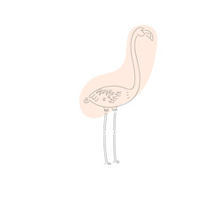 flamingo bird sketch vector illustration 