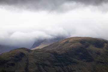 Ben Nevis Shrouded in Clouds in the Scottish Highlands