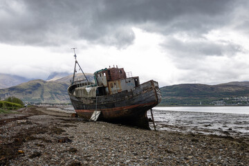 Old Boat of Caol Shipwreck near Fort William, Scotland