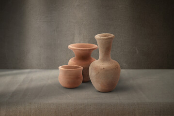 set of pottery jug mock up 