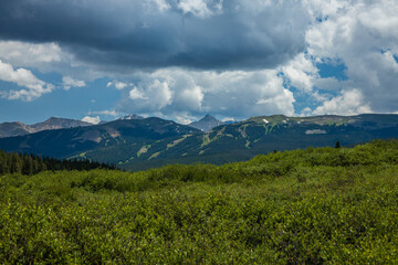 landscape with mountains and clouds