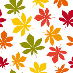 Autumn seamless pattern with leaves. Vector illustration. It can be used for wallpapers, cards, wrapping, patterns for clothes and other.