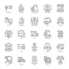Marketplace icon pack for your website design, logo, app, UI. Marketplace icon outline design. Vector graphics illustration and editable stroke.