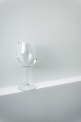 empty champagne wine glass on isolated white background. mockup for drinks and juices. crockery, transparent glass for juice cocktails