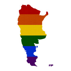 Fototapeta premium Sublimation textured background in colors of LGBT flag on white background. Argentina