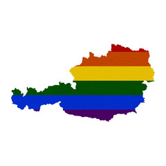 Fototapeta premium Sublimation textured background in colors of LGBT flag on white background. Austria