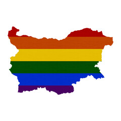 Sublimation textured background in colors of LGBT flag on white background. Bulgaria