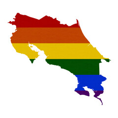 Fototapeta premium Sublimation textured background in colors of LGBT flag on white background. Costa Rica