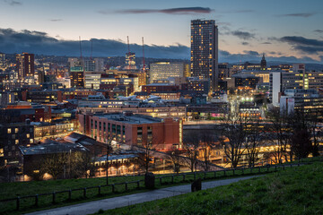 Sheffield dusk from cholera monument grounds