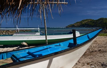 Foto op Plexiglas Beach with fishing boat in Asia. Sikka Regency, East Nusa Tenggara, Flores, Indonesia. © nyul