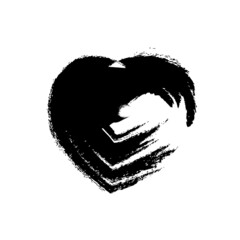 Vector black and dirty heart icon on a white background.