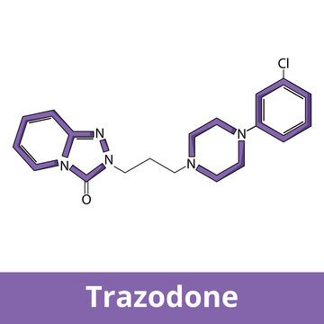 Chemical structure of trazodone. Trazodoneis an antidepressant medication. It is used to treat a major depressive disorder, anxiety disorders, and difficulties with sleep.