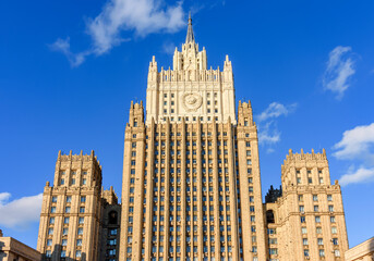 Fototapeta na wymiar Ministry of Foreign Affairs of Russian Federation in Moscow