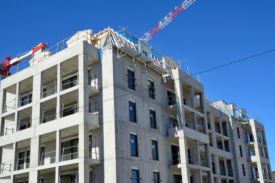 Immeuble r&eacute;sidentiel en cours de construction en France