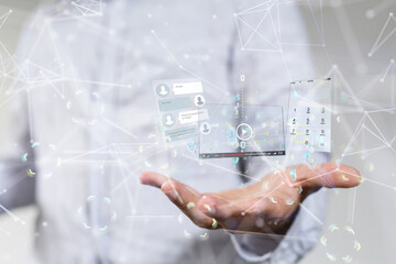 web develop interface web application in hand