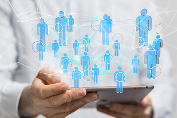 Abstract network of physical devices on the Internet using a network connection with statistics...