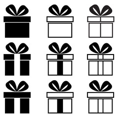 Set of Gift Boxes. Stock Vector	