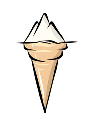 illustration design art decoration beauty postcard decor drawing digital graphics artistic outlines sketch advertising logo graphic beauty food delicacy delight different flavors ice cream freshness