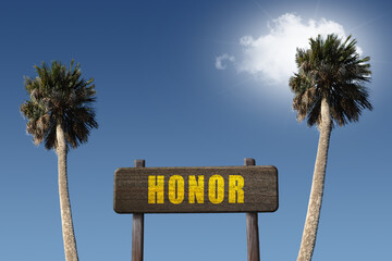 sign on blue sky background with sun and clouds and inspirational text