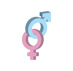 men and women together icon 3d illustration