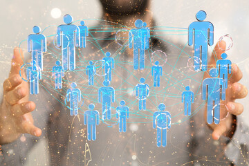 Abstract network of physical devices on the Internet using a network connection with statistics...