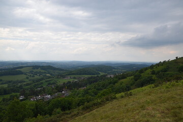 Fototapeta na wymiar a view of the Malvern hills near Worcestershire beacon 