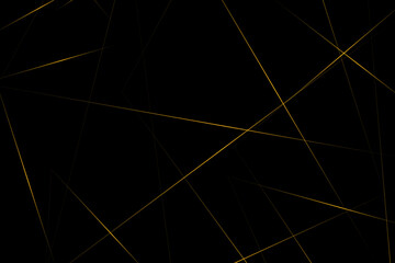 Abstract black with gold lines, triangles background modern design. Vector illustration EPS 10.