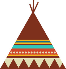 Traditional Indian Wigwam / Native American Tepee- Flat Illustration © Marina Zlochin