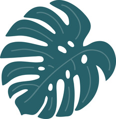 Abstract Boho Tropical Monstera Leaf Illustration © Marina Zlochin