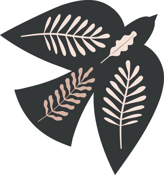 Fototapeta Abstract Boho Bird Silhouette illustration with Botanical Pattern