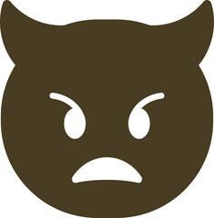 Black and White Devil / Evil Emoji Character Illustration
