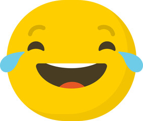 Cute Laughing Emoticon / Emoji Character Illustration - obrazy, fototapety, plakaty