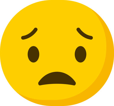 Worried Emoticon / Emoji Character Illustration