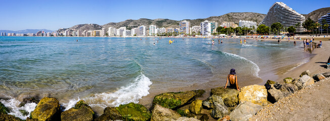 panoramic of the beach of the bay of Cullera