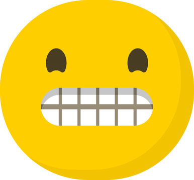 Grimacing Face Emoticon / Emoji Character Illustration